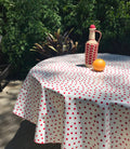 Red Polka Dot Tablecloth 68"