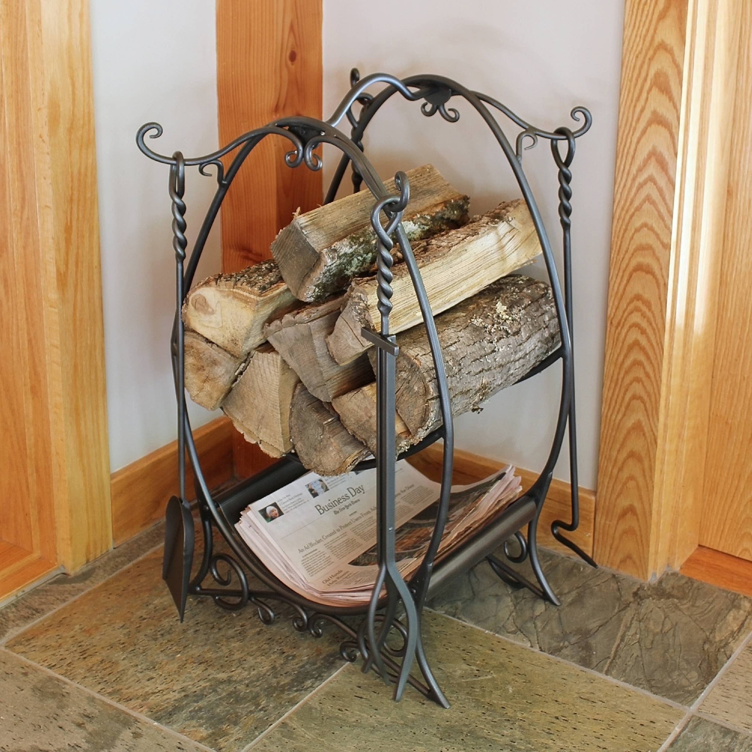 Fireplace Wood Holder w/ Tools