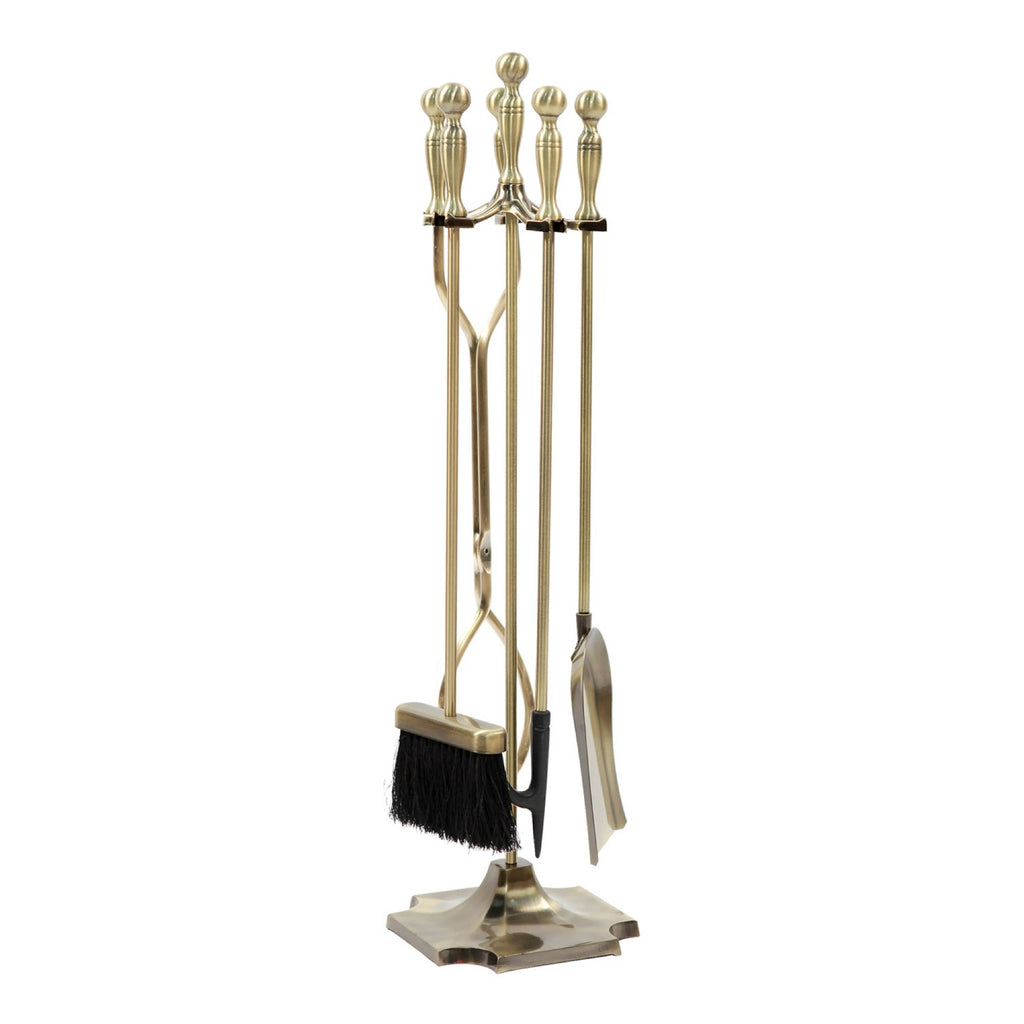 Fireplace Set, Antique Brass