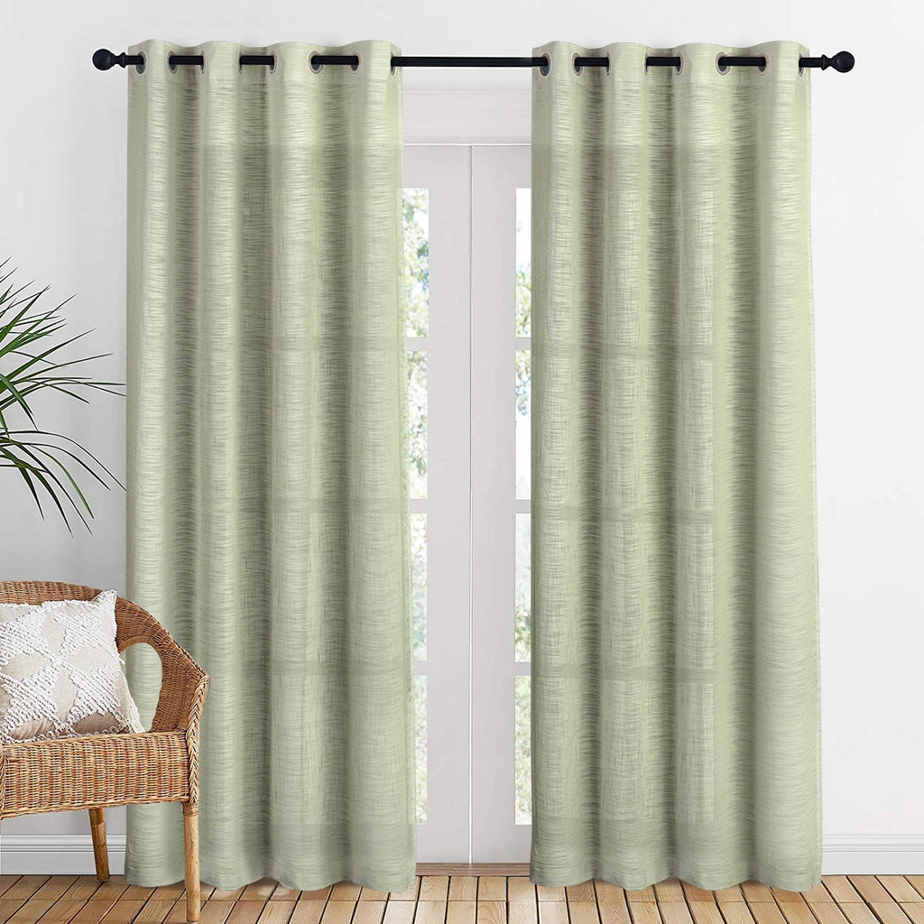 Long Window Sheer Curtain 100% Cotton Drape 50x84" (Single Panel)
