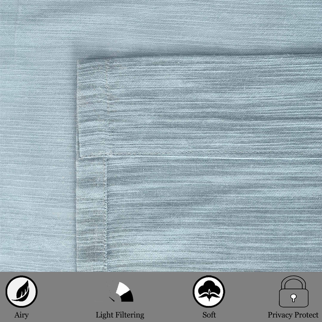 Long Window Sheer Curtain 100% Cotton Drape 50x84" (Single Panel)