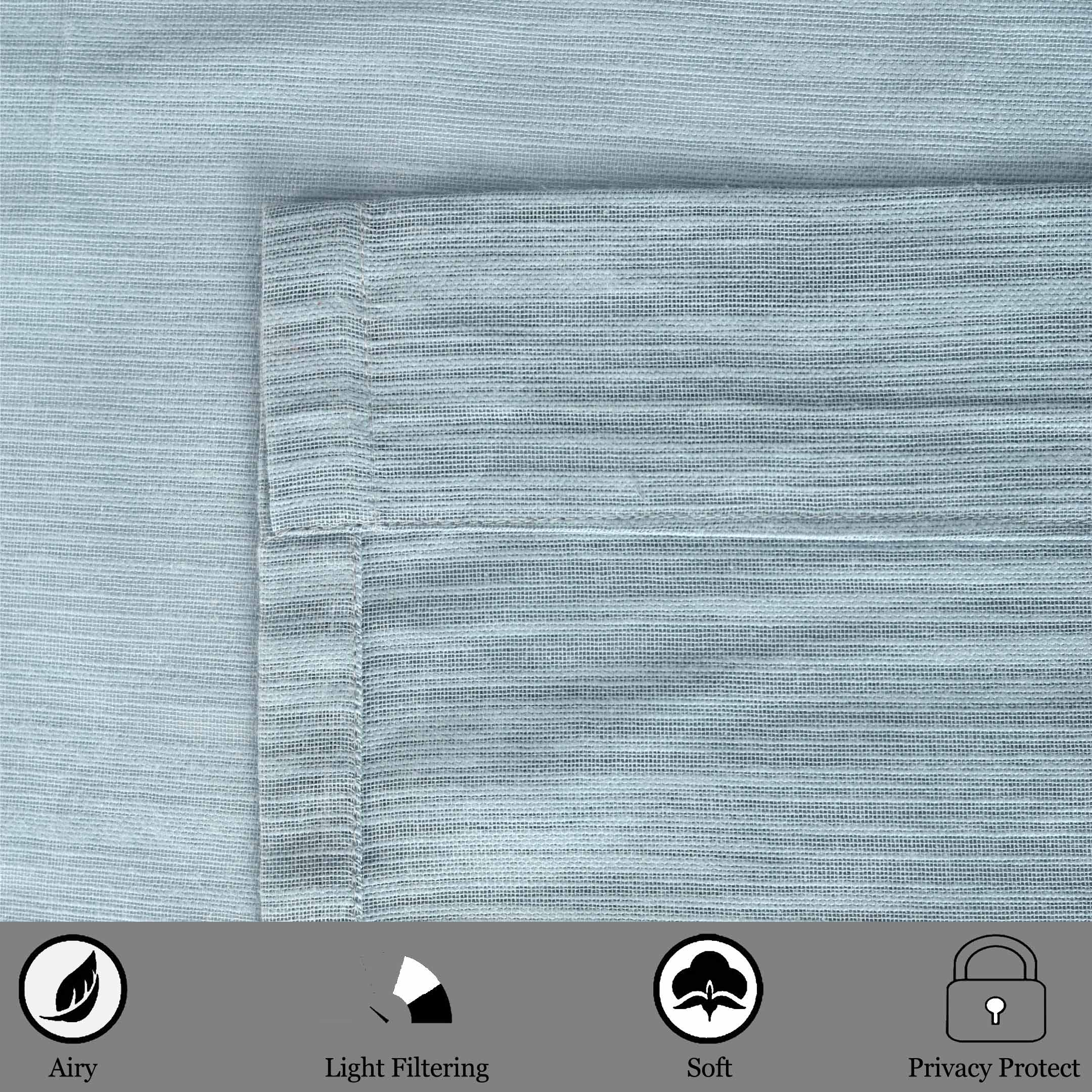 Long Window Sheer Curtain 100% Cotton Drape 50x84" (Single Panel)