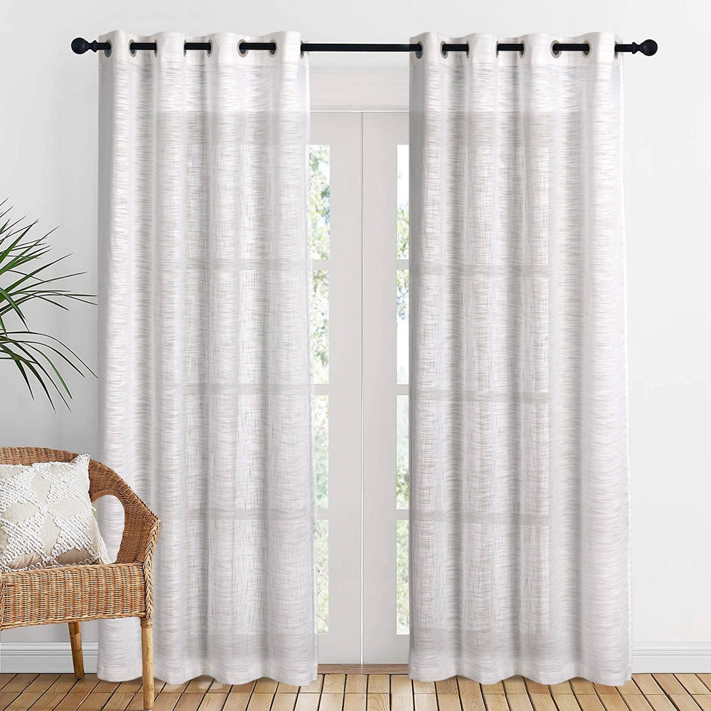 Long Window Sheer Curtain 100% Cotton Drape 50x84" (Single Panel)