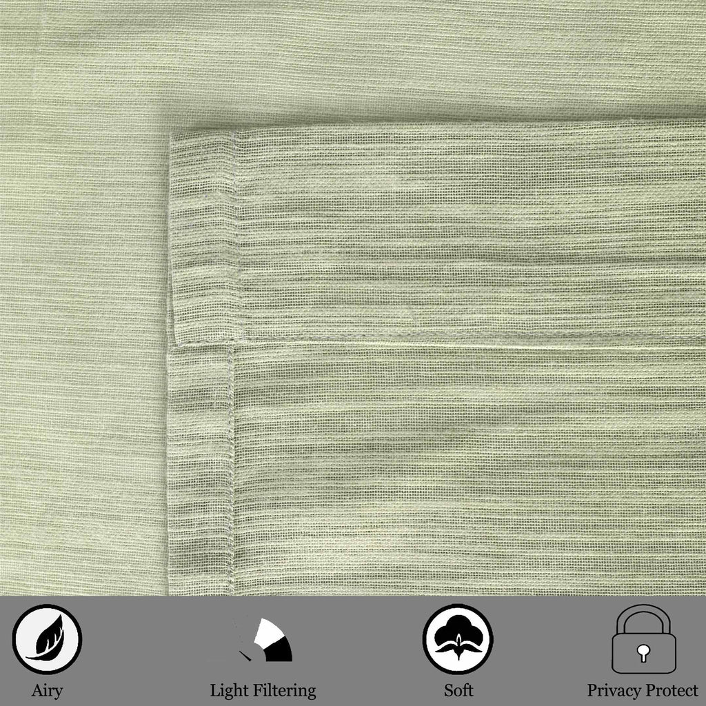 Long Window Sheer Curtain 100% Cotton Drape 50x84" (Single Panel)