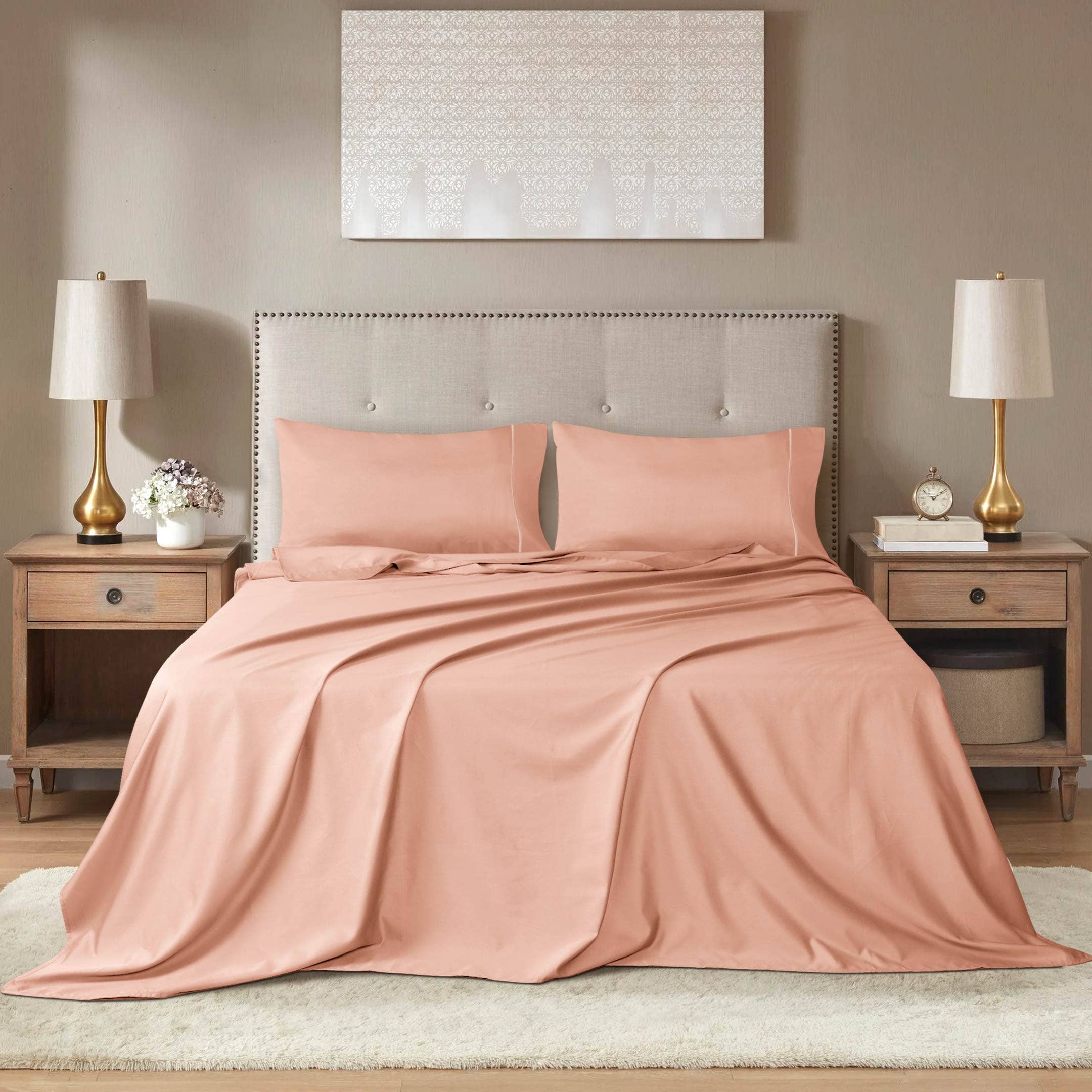100% Organic Cotton Sheets, 4 Piece Sheet Set