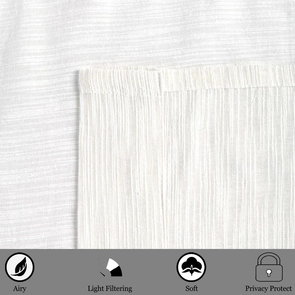 Long Window Sheer Curtain 100% Cotton Drape 50x84" (Single Panel)