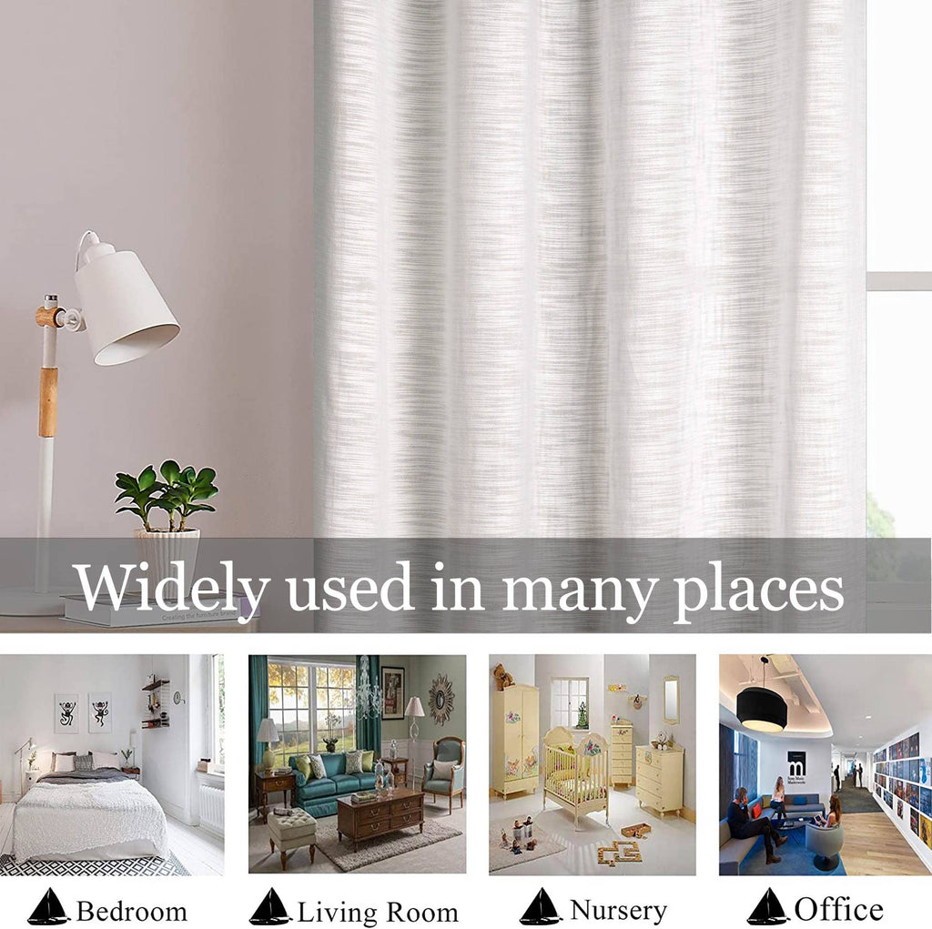 Long Window Sheer Curtain 100% Cotton Drape 50x84" (Single Panel)