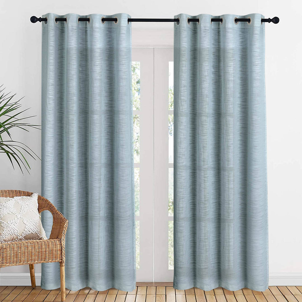 Long Window Sheer Curtain 100% Cotton Drape 50x84" (Single Panel)
