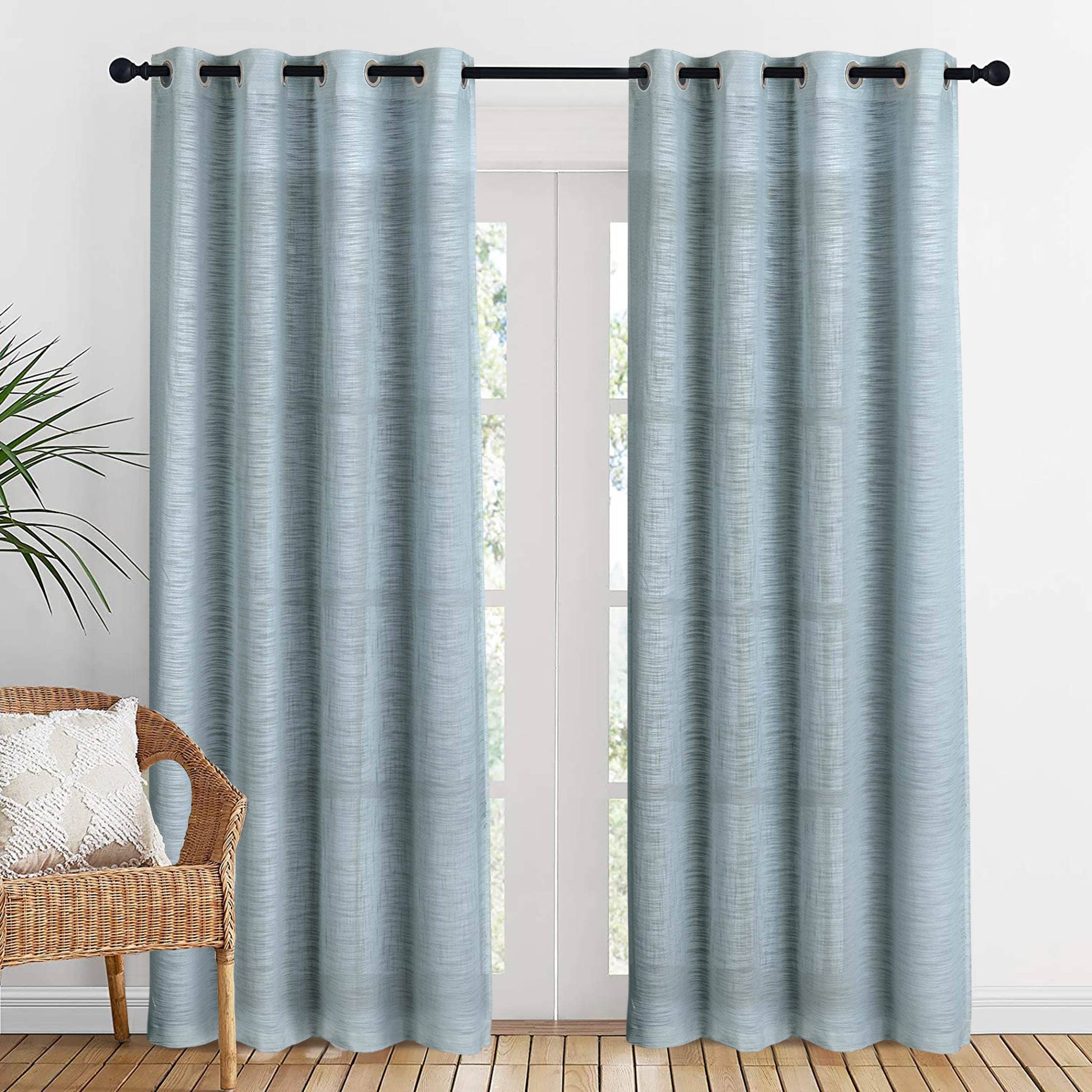 Long Window Sheer Curtain 100% Cotton Drape 50x84" (Single Panel)