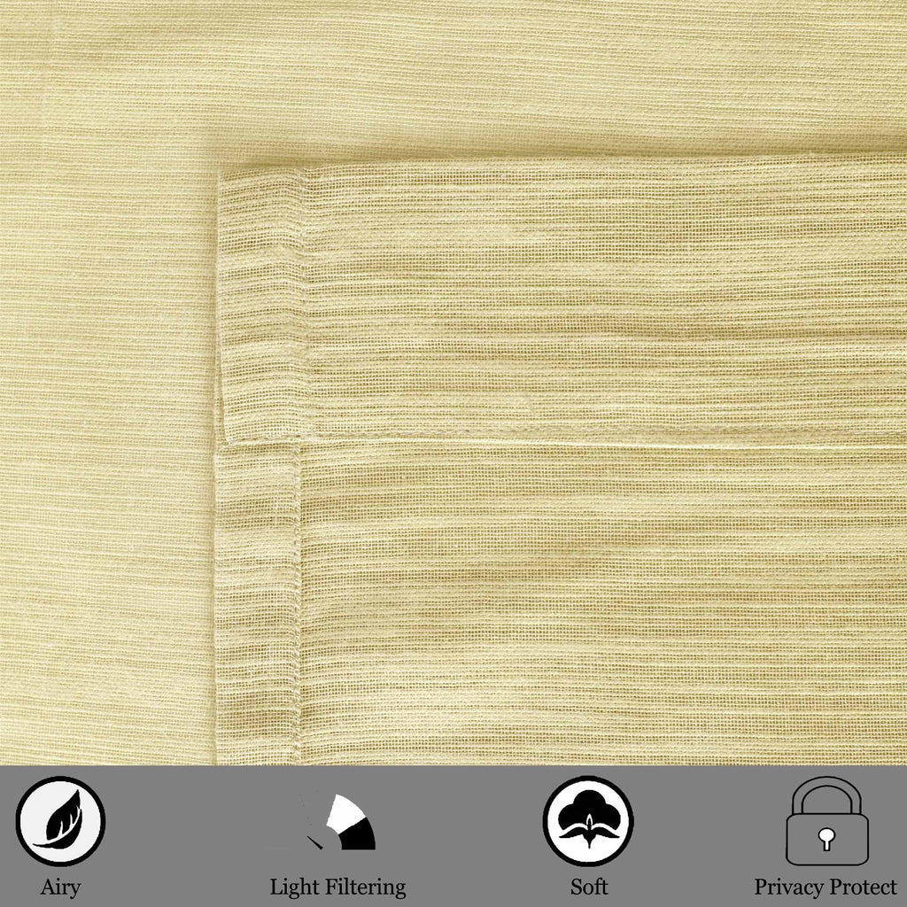 Long Window Sheer Curtain 100% Cotton Drape 50x84" (Single Panel)