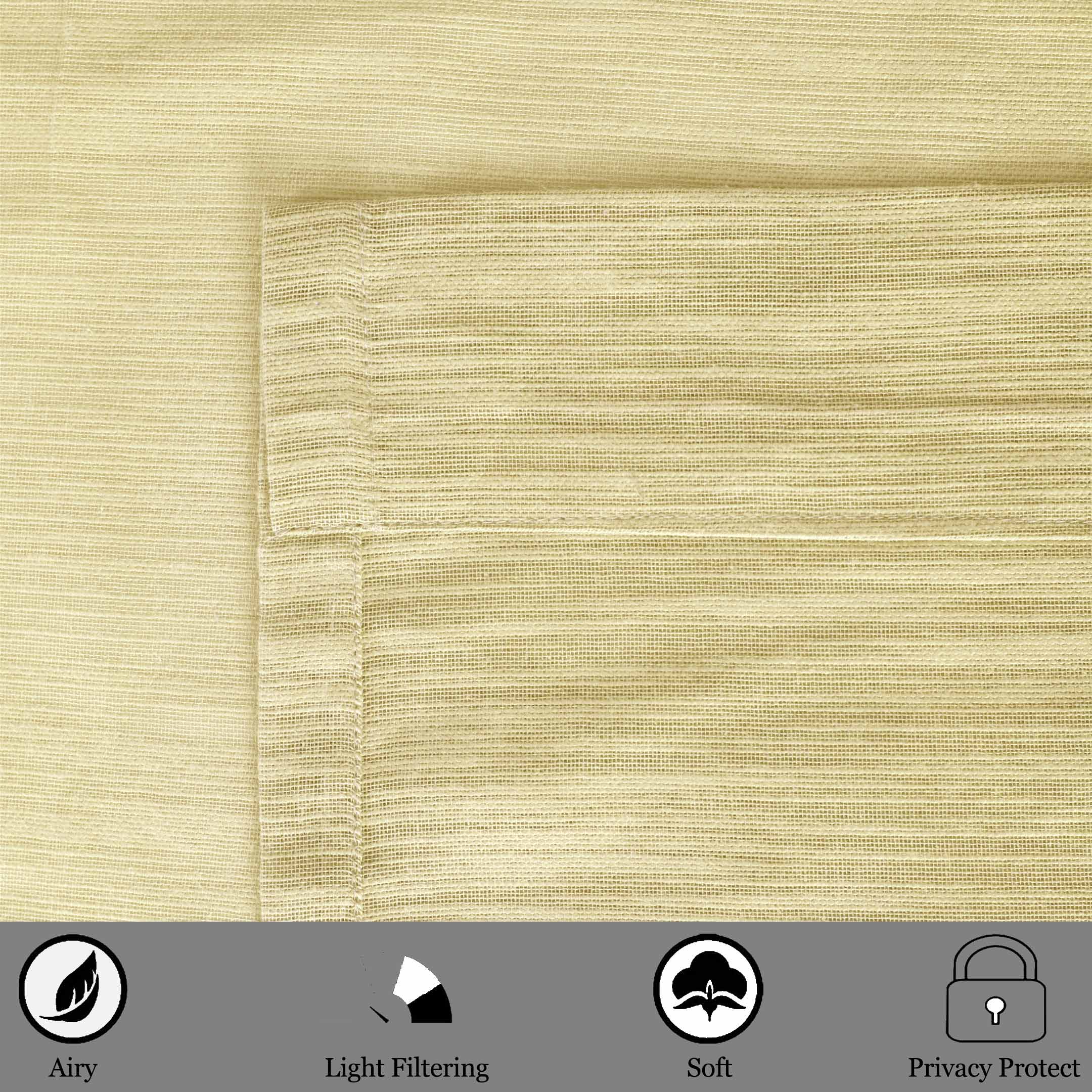 Long Window Sheer Curtain 100% Cotton Drape 50x84" (Single Panel)