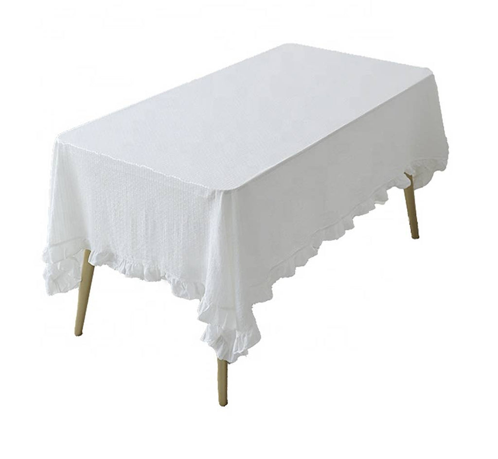 Ruffled Cotton Tablecloth