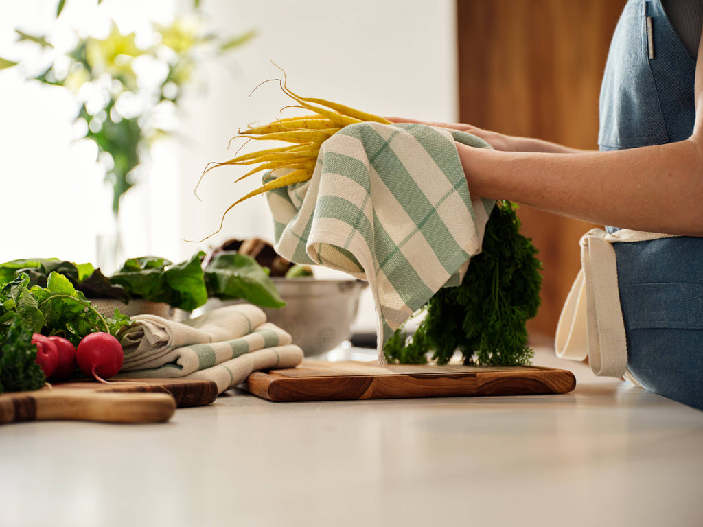 Waffle Cotton Kitchen Towels – Set of 4