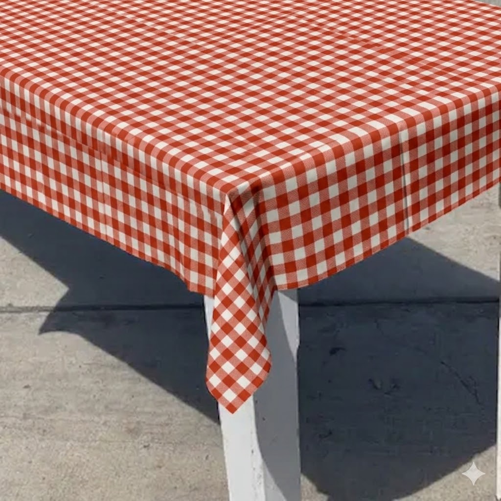 Red Rectangle Gingham Tablecloth