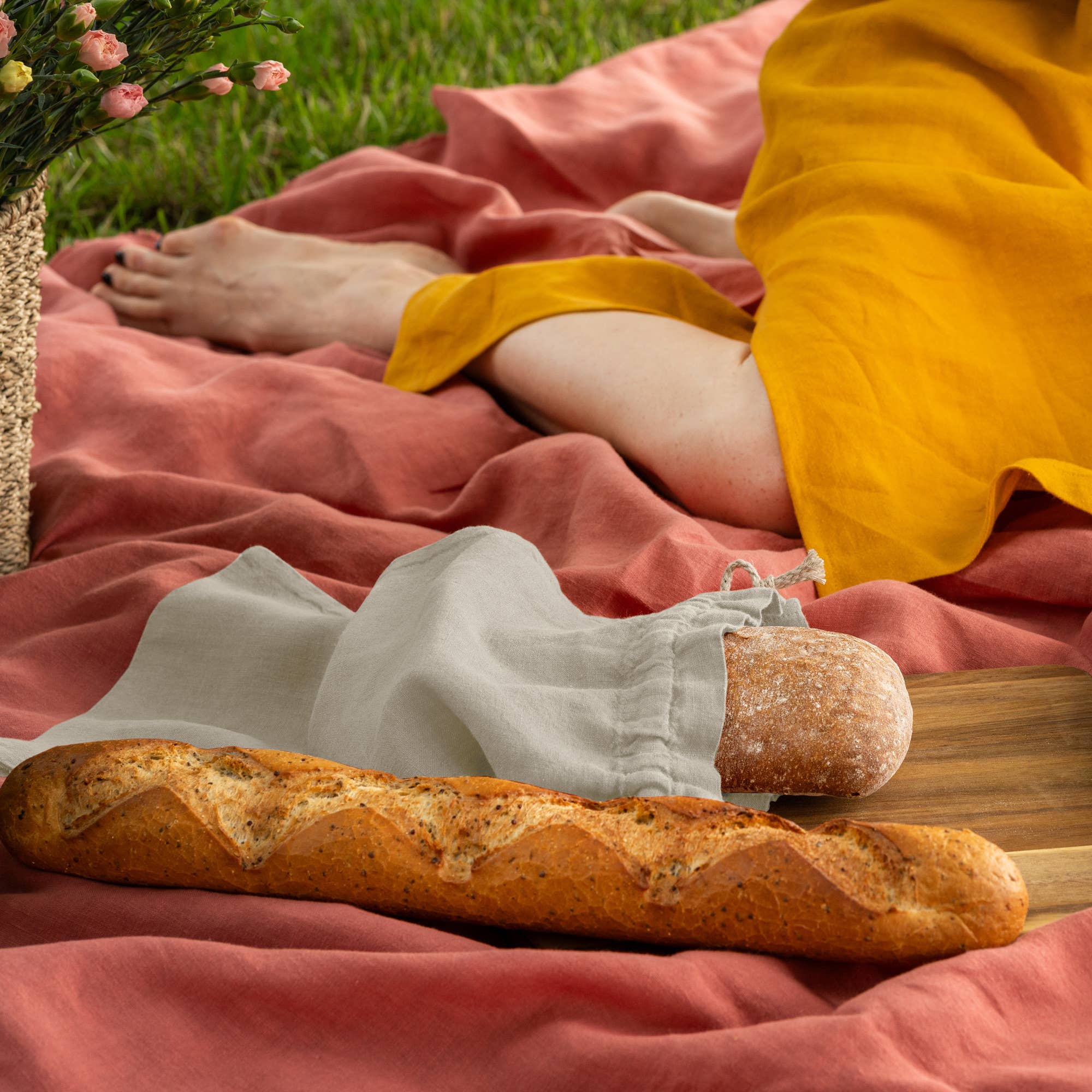 Linen Bread & Baguette Bag