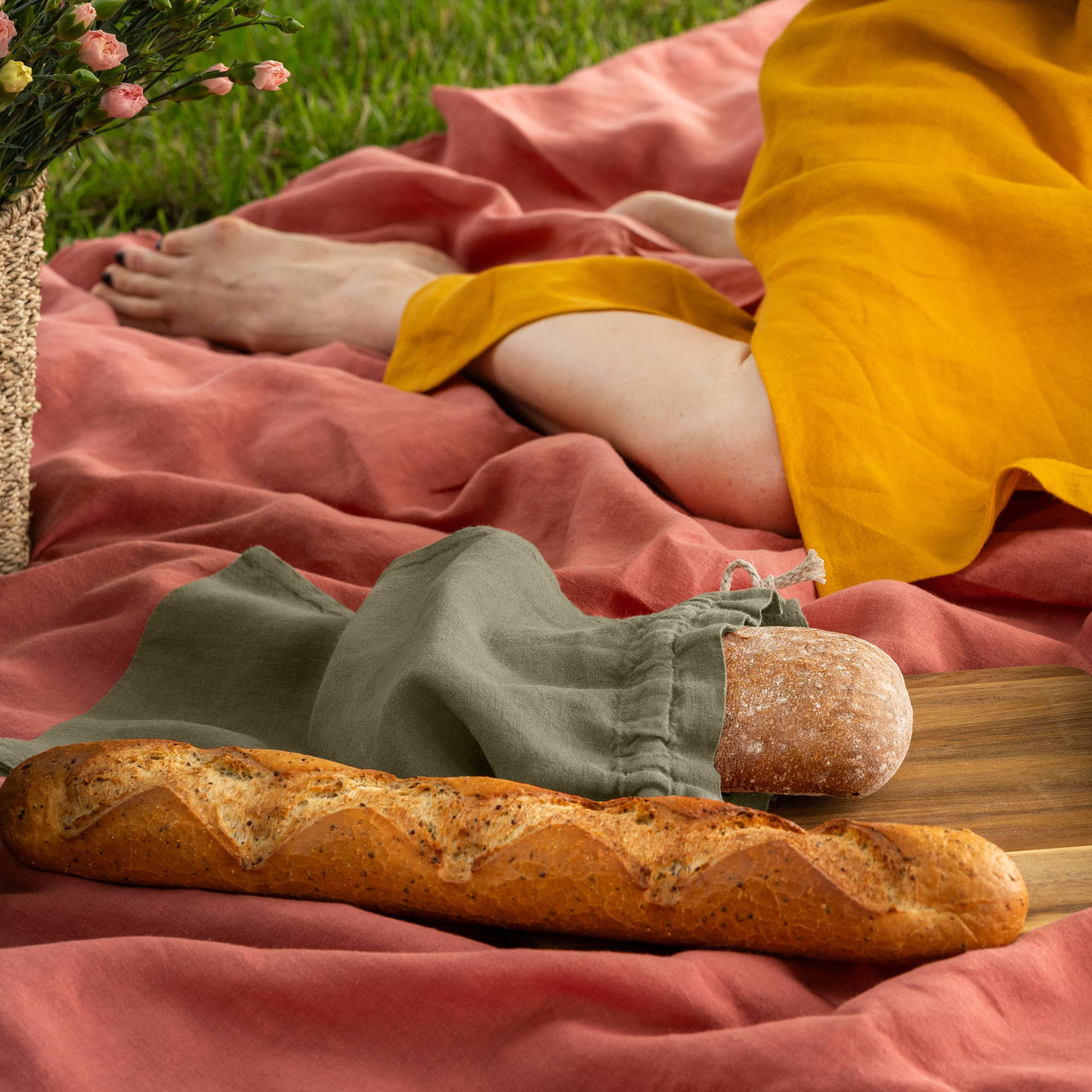 Linen Bread & Baguette Bag